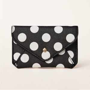 Kate Spade x Target - Polka Dot Envelope Card Case NWT black and white